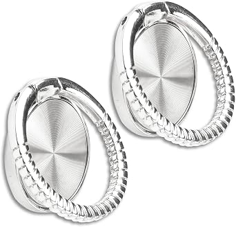 [2 Packs] Featured CD Textures Cell Phone Ring Holder Stand, 360 Degree Rotation Finger Ring Kickstand with Polished Metal Phone Grip for Magnetic Car Mount, Smartphone Accessories