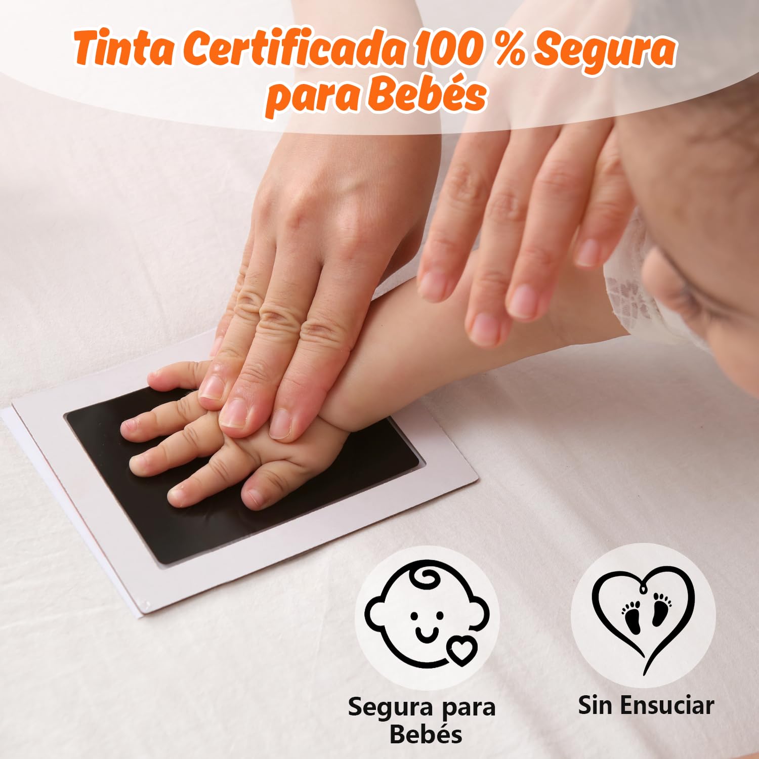 Cornice con Impronta Bimbo, Set Impronte Bimbi con un Touchpad 100% Safe For Baby Senza Inchiostro- un Ricordo per il Bambino-Oak