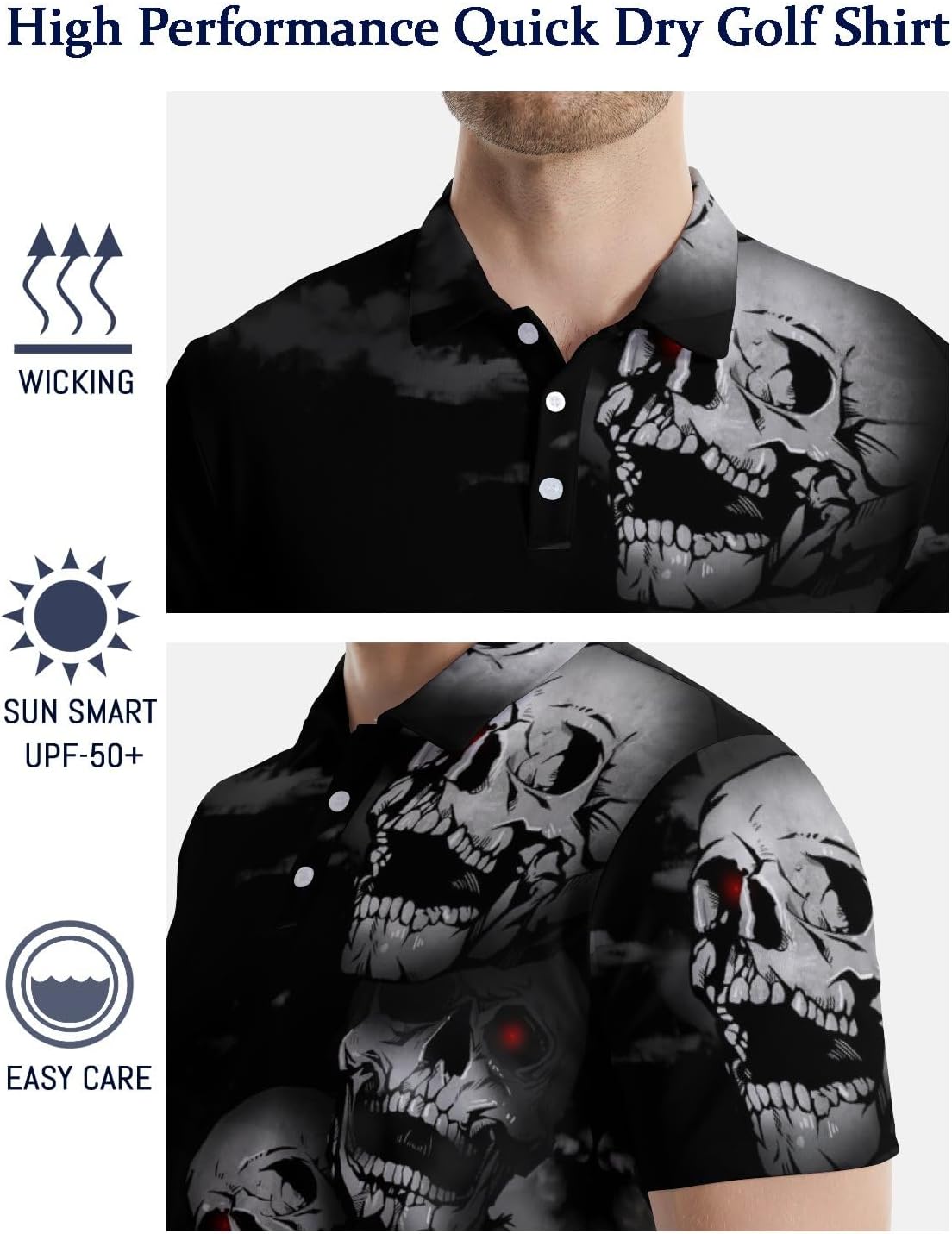 Mens Funny Polo Shirts, Short Sleeve Golf Shirts, Moisture Wicking Quick-Dry Business Casual Shirt for Men - Image 6