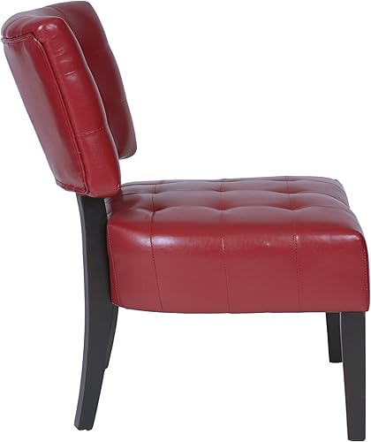 Miniatura 6 de Roundhill Furniture AC002GY - Silla maxi grande, modelo Bally Blended, silla de piel, color gris., Madera Noble, Rojo Rojo