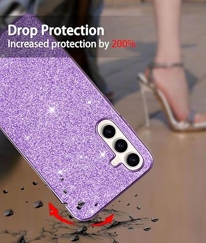 Miniatura 3 de Funda compatible con Samsung Galaxy S23 FE 5G, funda delgada con purpurina para mujer, protección contra caídas, resistente funda Hybird para S23 FE