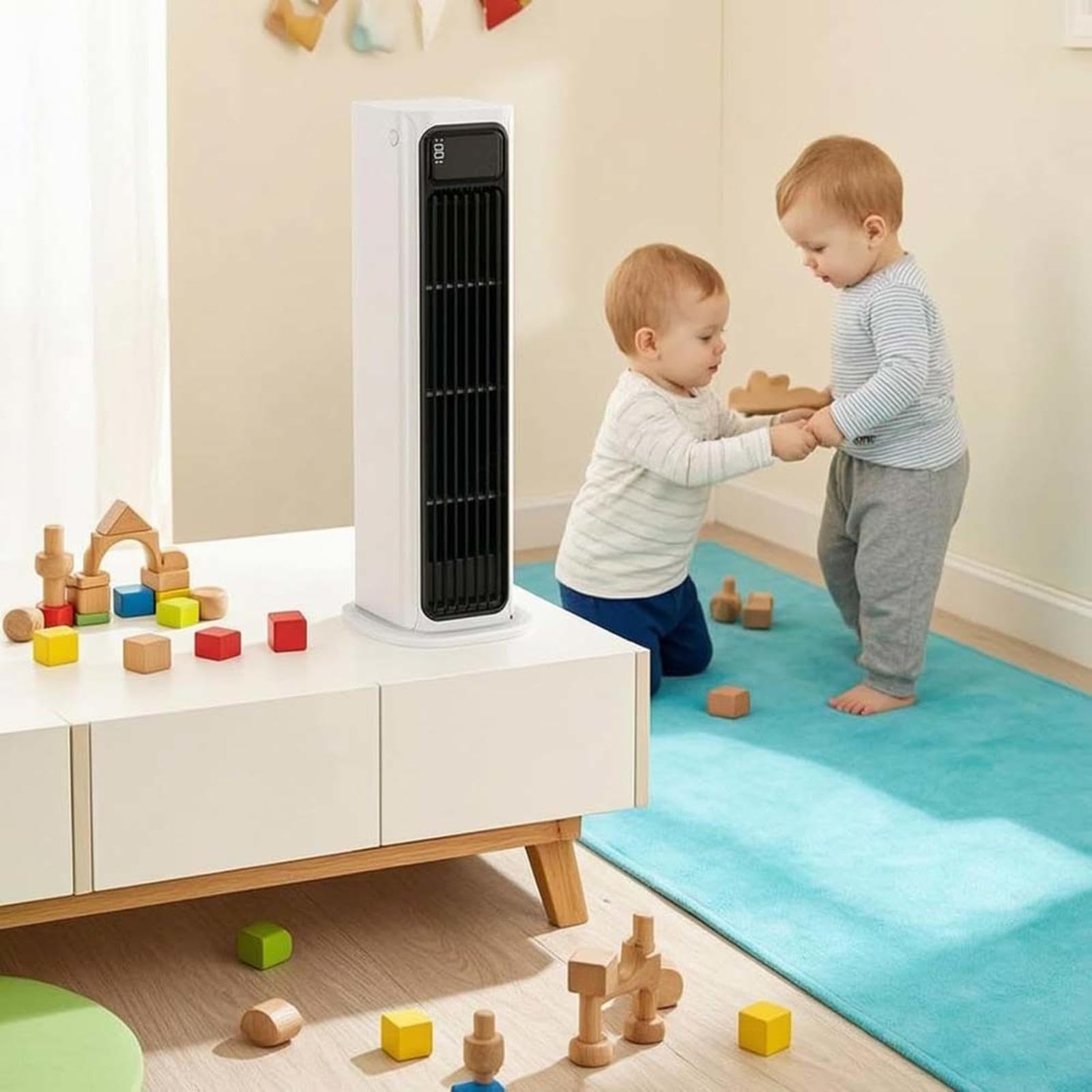 Mobile E Portatile Climatizzatore Senza Unità Esterna Progettazione Wireless Ventilatore A Piantana Silenzioso Sicuro E Facile Da Pulire Dotato Di Telecomando Per Casa, Ufficio, Viaggio