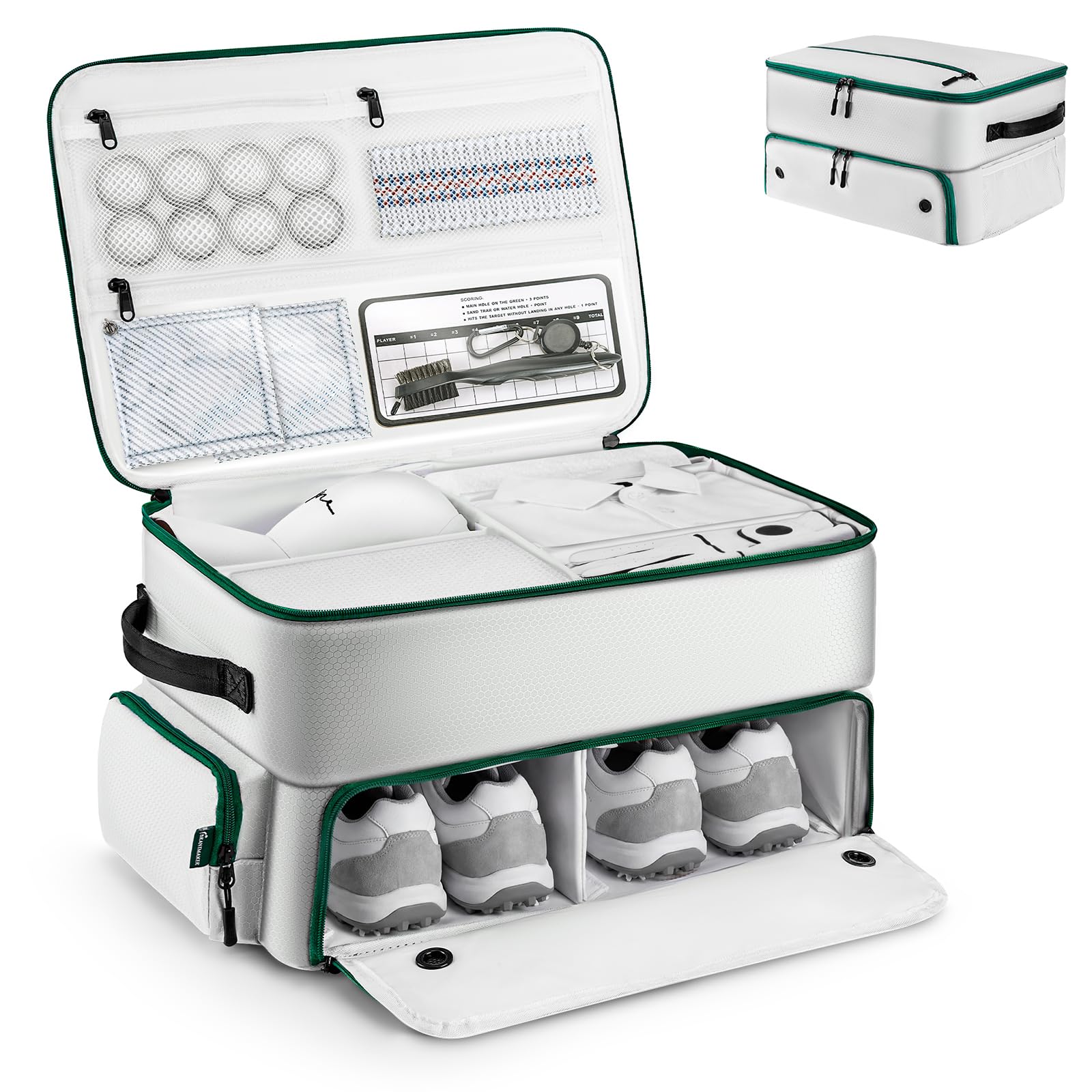 BRANTMAKER Golf Trunk Organizer, Golf Accessories for Men/Women to Storage Stuff and Gear, Cool Gifts for Golfers, Dad, Him/Her, Birthday or Father’s Day