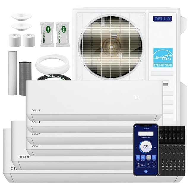 Della DELLA 55K BTU 6 Zone (4x9K+12K+23K) Mini Split AC, 22.5 SEER2, 3650 Sq.Ft