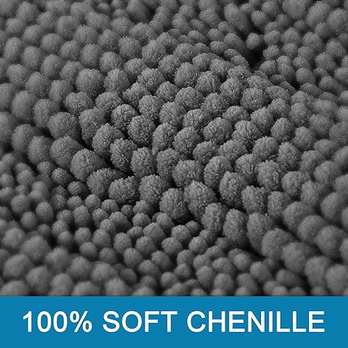 Miniatura 3 de H.Versailtex - 2 tapetes de baño superabsorbentes, de felpilla, a rayas, antideslizantes, lavables a máquina y secar en secadora, para piso del baño