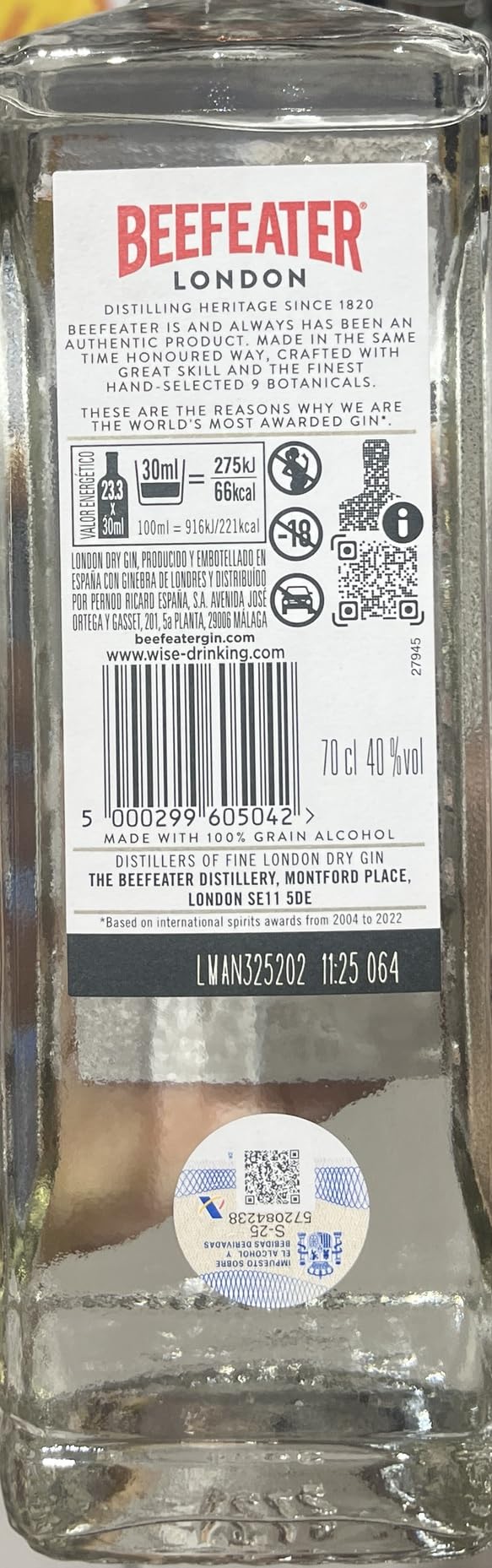 Beefeater London Dry Ginebra Original 700ml