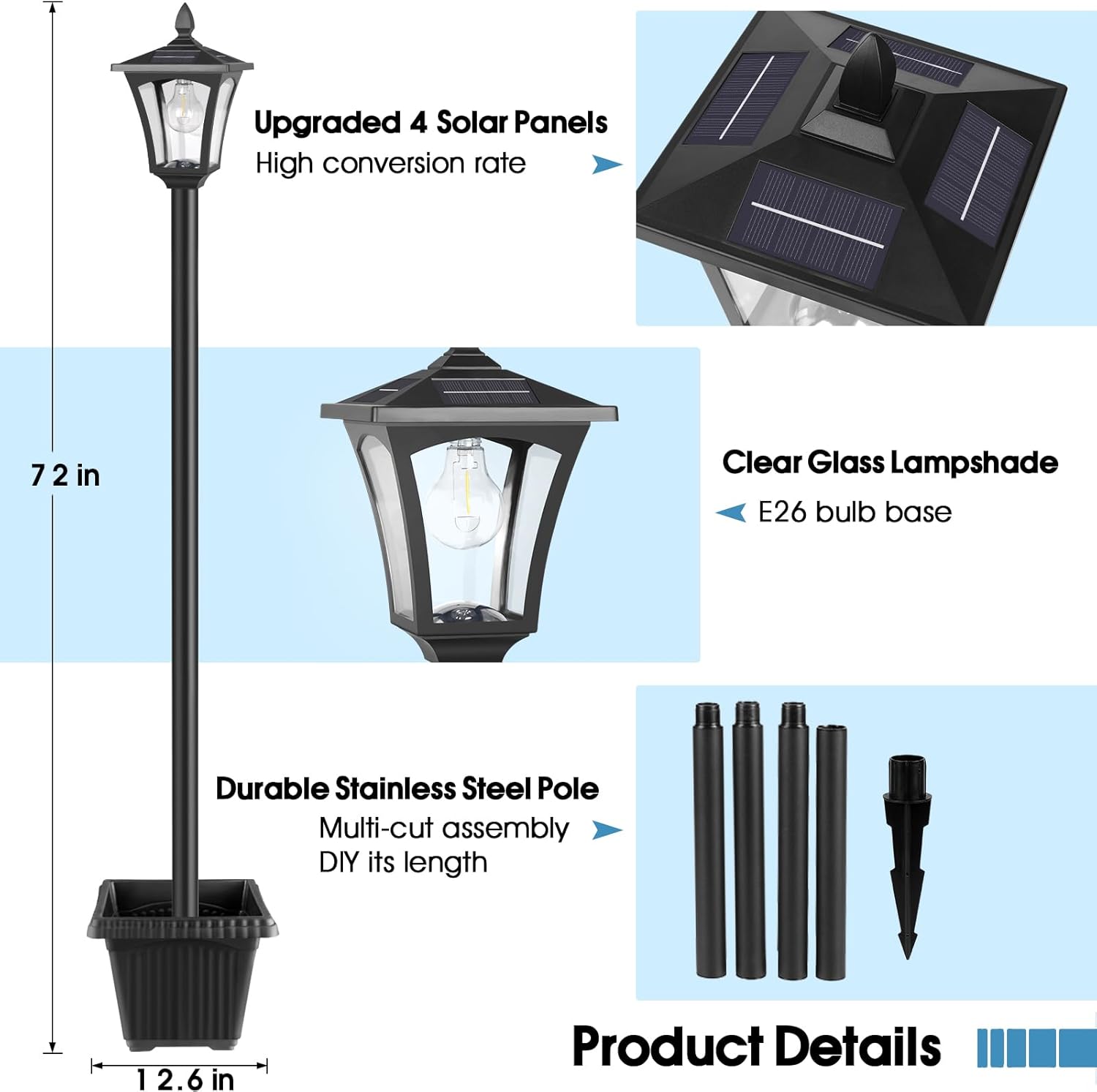 Illuminate Your Garden: Review of the 72" Solar Lamp Post with Planter