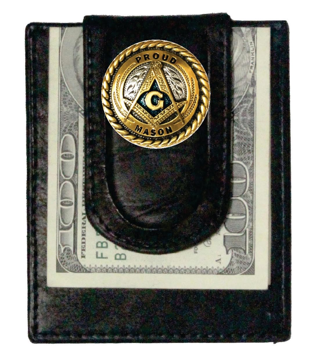 Custom Masonic Square and Compasses Paul and Taylor Money Clip Wallet
