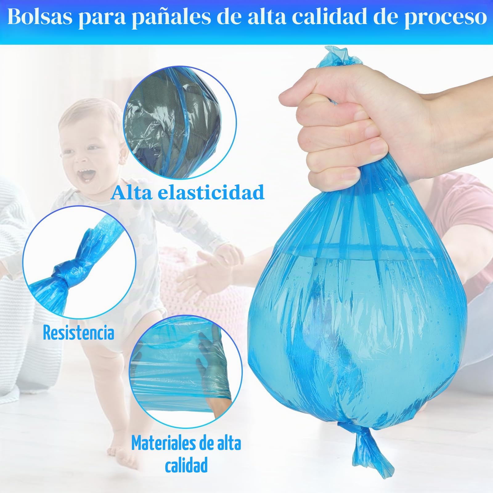 12 Piezas Recambios Contenedor de Pañales, 4.5M Bolsa de Relleno para Papelera Pañales Bebe, Anti-Olor Engrosada, Compatible con Angelcare, Tommee Tippee, LitterLocker