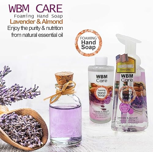 Miniatura 4 de Care Recambios de jabón espumoso natural de lavanda, enriquecido con aroma a almendras, vitamina E y aminoácidos, hidratante y nutritivo, lavado a