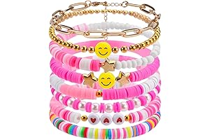 Preppy Heishi Surfer Bracelets Set for Teen Girls