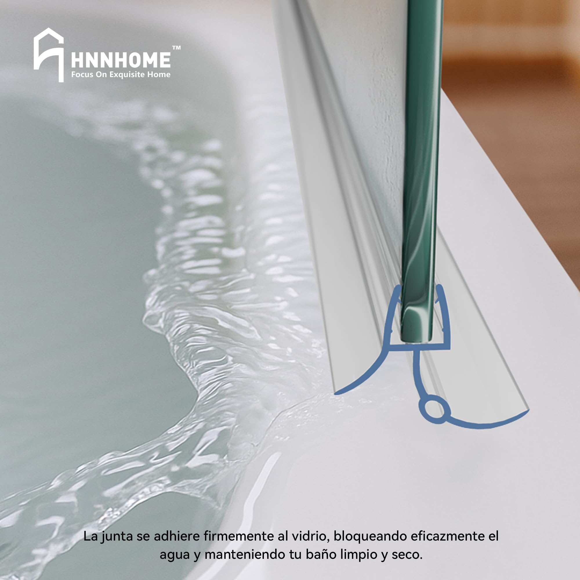 HNNHOME - Junta selladora de goma para puerta de ducha de cristal de 4-6 mm y hueco de 16-22 mm