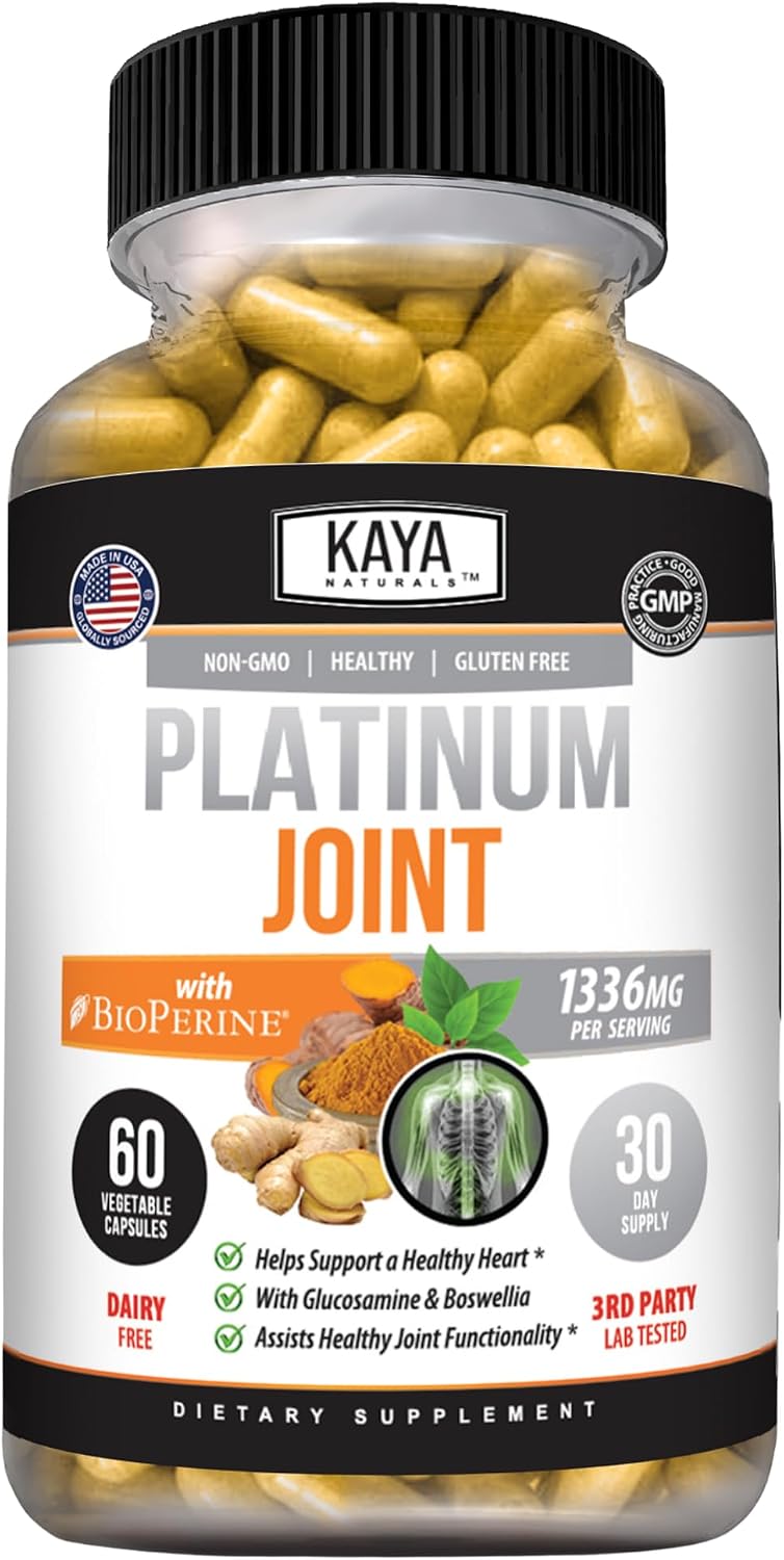 Kaya Naturals Platinum Mobility Support, Glucosamine, Turmeric, 60 Capsules