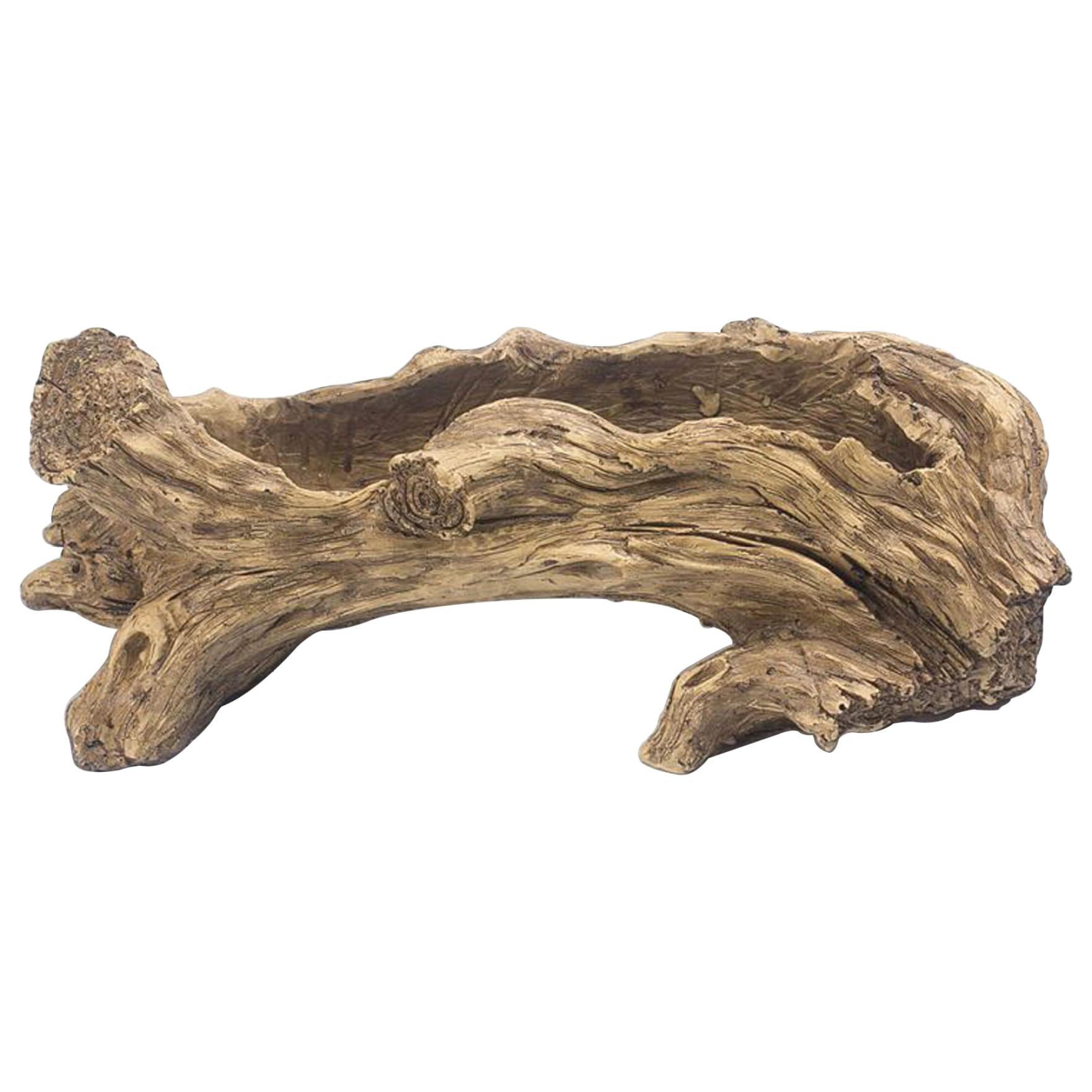 Planteur en bois flottant artificiel 32cm rustique pour plantes succulentes et déco de jardin