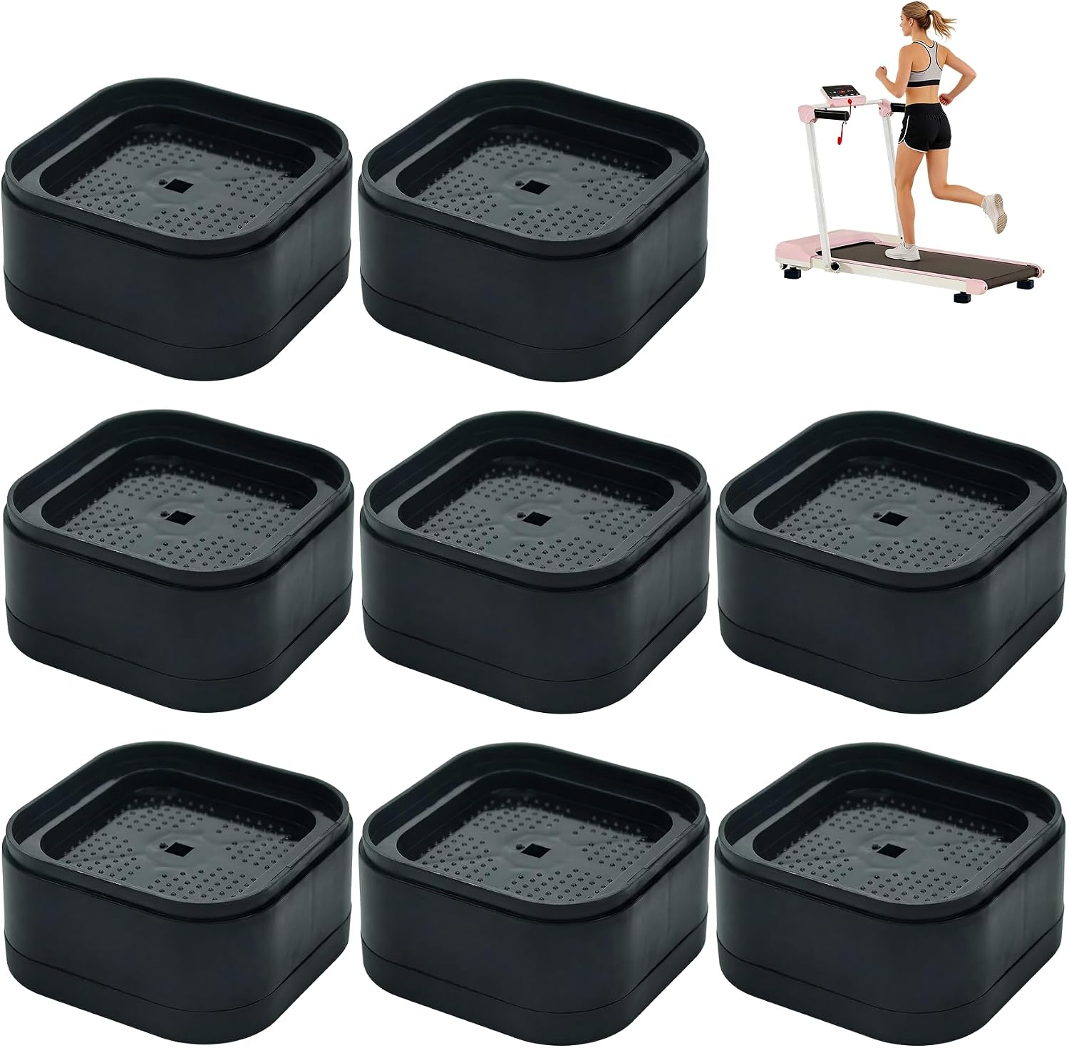 Treadmill Incline Riser Blocks, Walking Pad Incline Blocks | Stackable Treadmill Height Lift Attachment, Non-Slip Furniture Risers for Gym and Home
