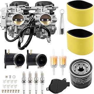 Carburetor Replacement Kit Fit for Kawasaki Prairie 650 KVF650 (2002-2003) & Brute Force 650 KVF650D (2005-2013) | Replaces OEM 15003-0095/15003-1755 | High Performance ATV Carb with Air Fuel Filter