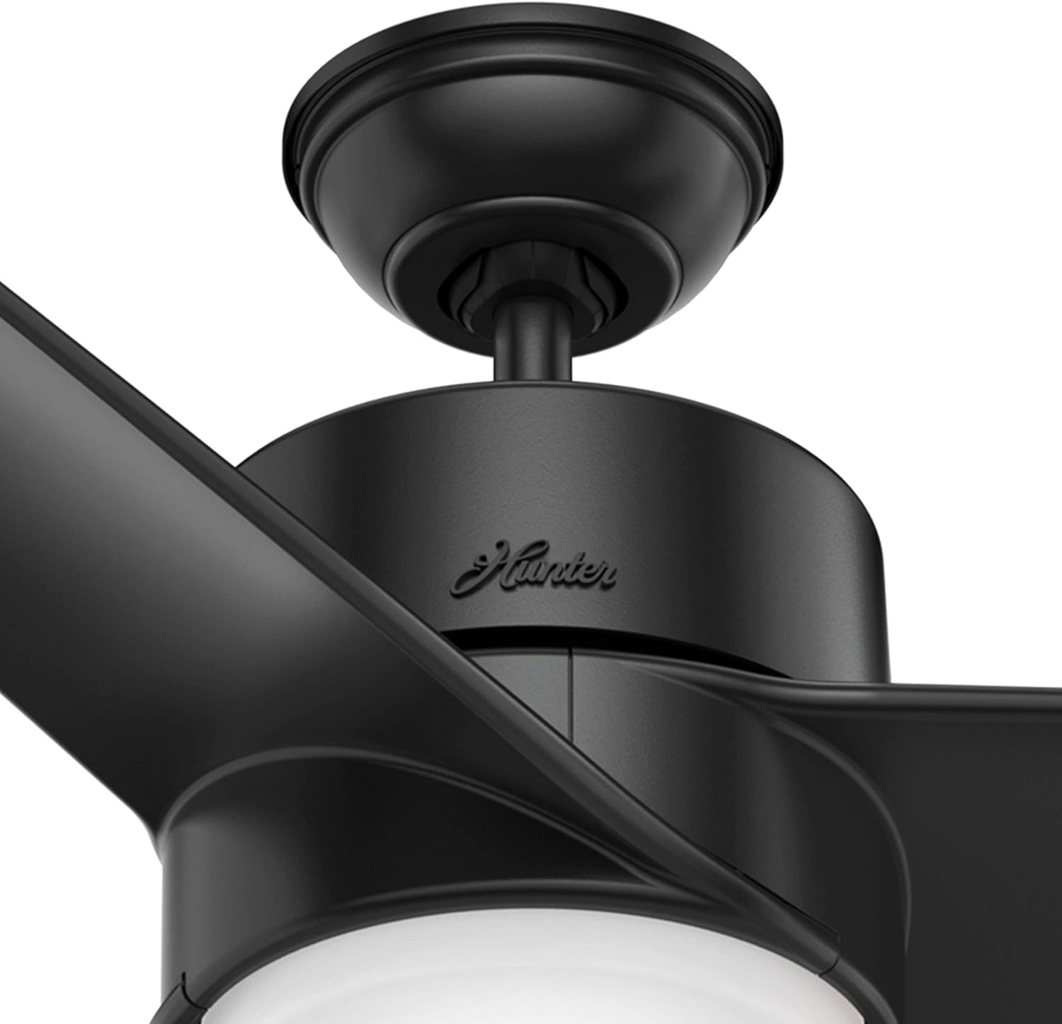 Hunter Fan 54 in. Contemporary Matte Black Indoor/Outdoor Ceiling Fan with Light Kit (Renewed)