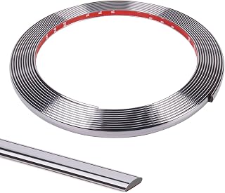Flexible Wall Molding Trim Self Adhesive Mirror Tape Border 0.4 * 0.1in Peel and Stick Trim for Wall Tile Edges Kitchen Backsplash Floor Mirrior Frame Decor(9.8 Ft)
