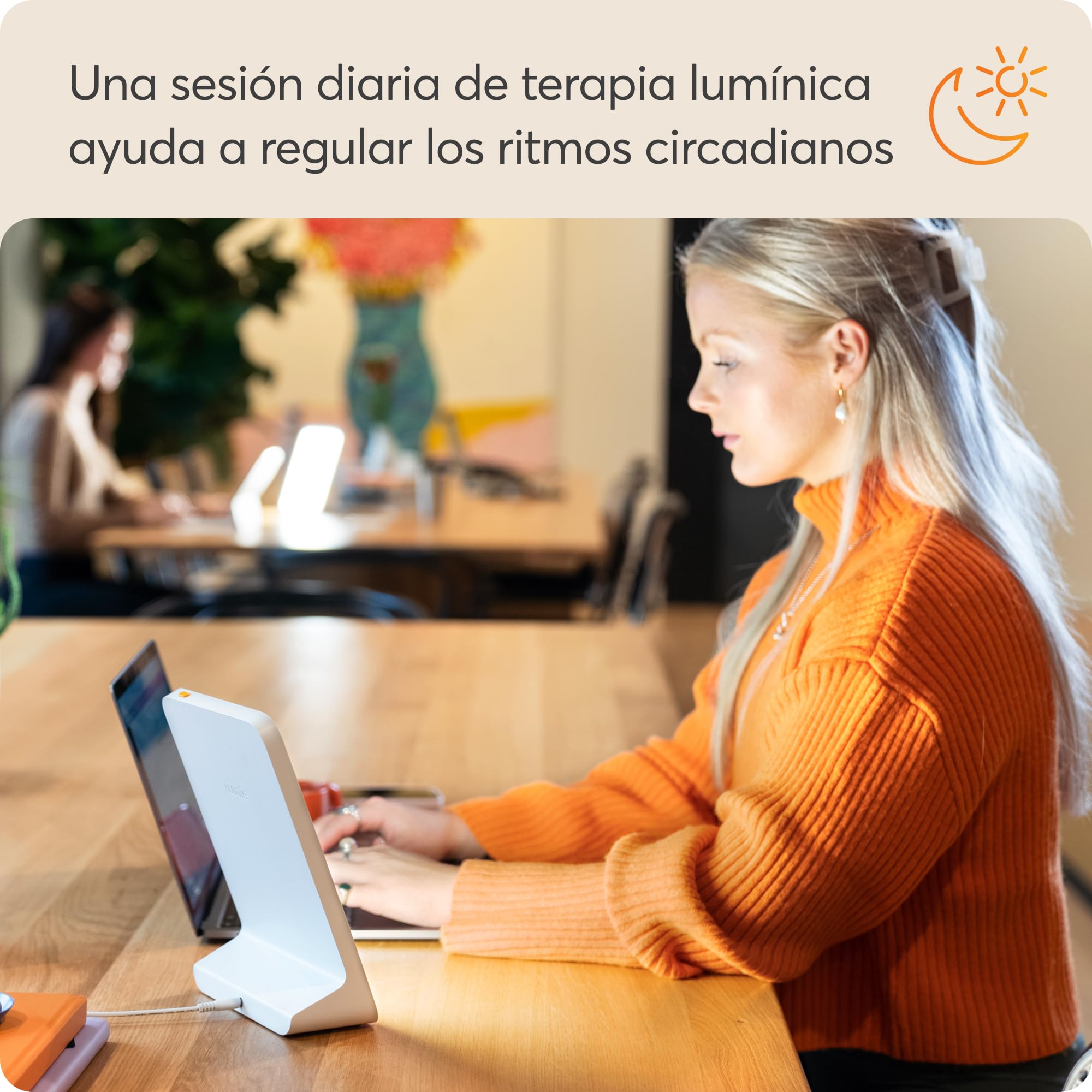 Lumie Mini Lámpara de terapia de luz brillante compacta para mejorar el estado de ánimo, la energía y la lucidez, 10000 Lux