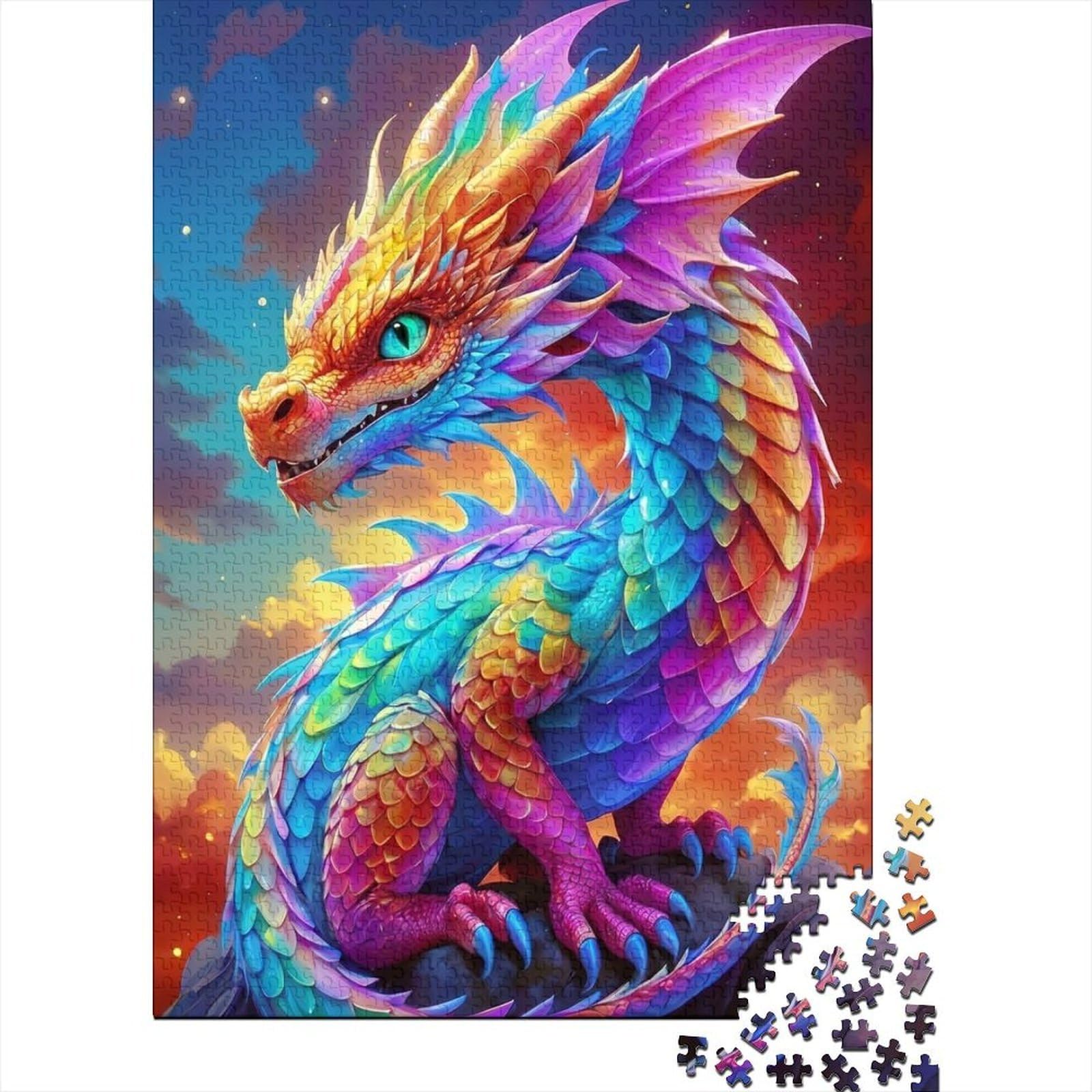 1000pcs Jigsaw Puzzle For Adults Dragon Fantasy Art