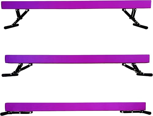 Miniatura 52 de Viga de equilibrio ajustable para niños, haz de gimnasia de 8 pies de todos los niveles de gimnasia, vigas de piso alto y bajo, altura ajustable