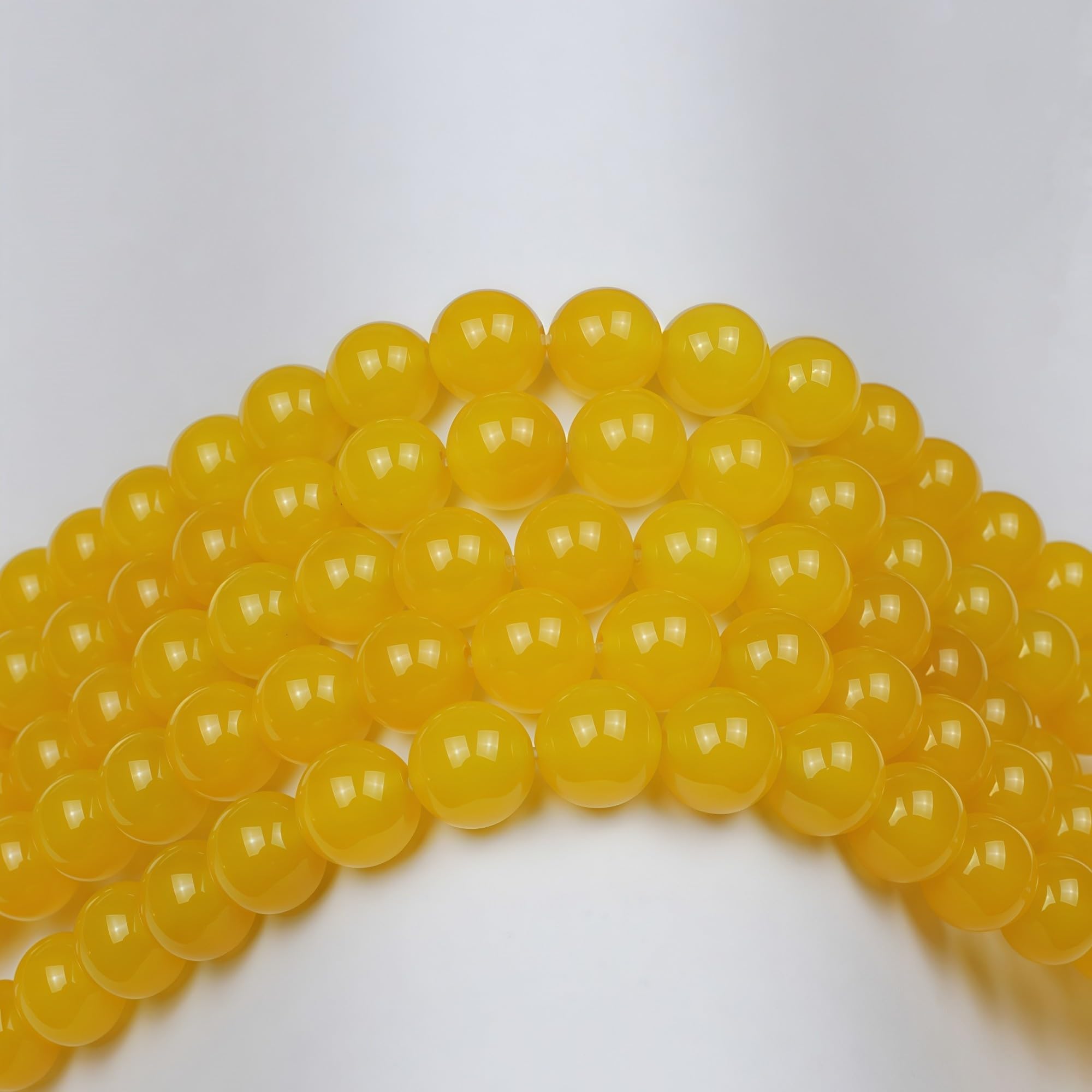 Bracelet Perles Agate Jaune Et Pierre De Lune 8 Mm - Fait Main France