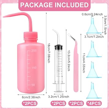 ULELE 16 Pcs Snow Globe Tumbler Supplies Including 16 oz Plastic Snowglobe Cups with Lids and Straws Squeeze Bottle Bent Spout Syringe Tweezers Funnels for Glitter Snow Globe DIY Craft Gifts