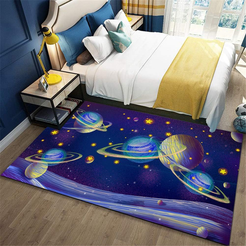 Glyy 北欧 漫画 子どもラグマット キッズ ラグ プレイマット動物 子供部屋 カーペット 50ｘ80cm 夢 空 宇宙 地球 グ ベビー こども部屋 子供 遊ぶマット玄関 エントリー じゅうたん かわいい 洗える 滑り止め ２畳 絨毯 防ダニ 抗菌 洗濯 折り畳み可能 1年中使えるオール