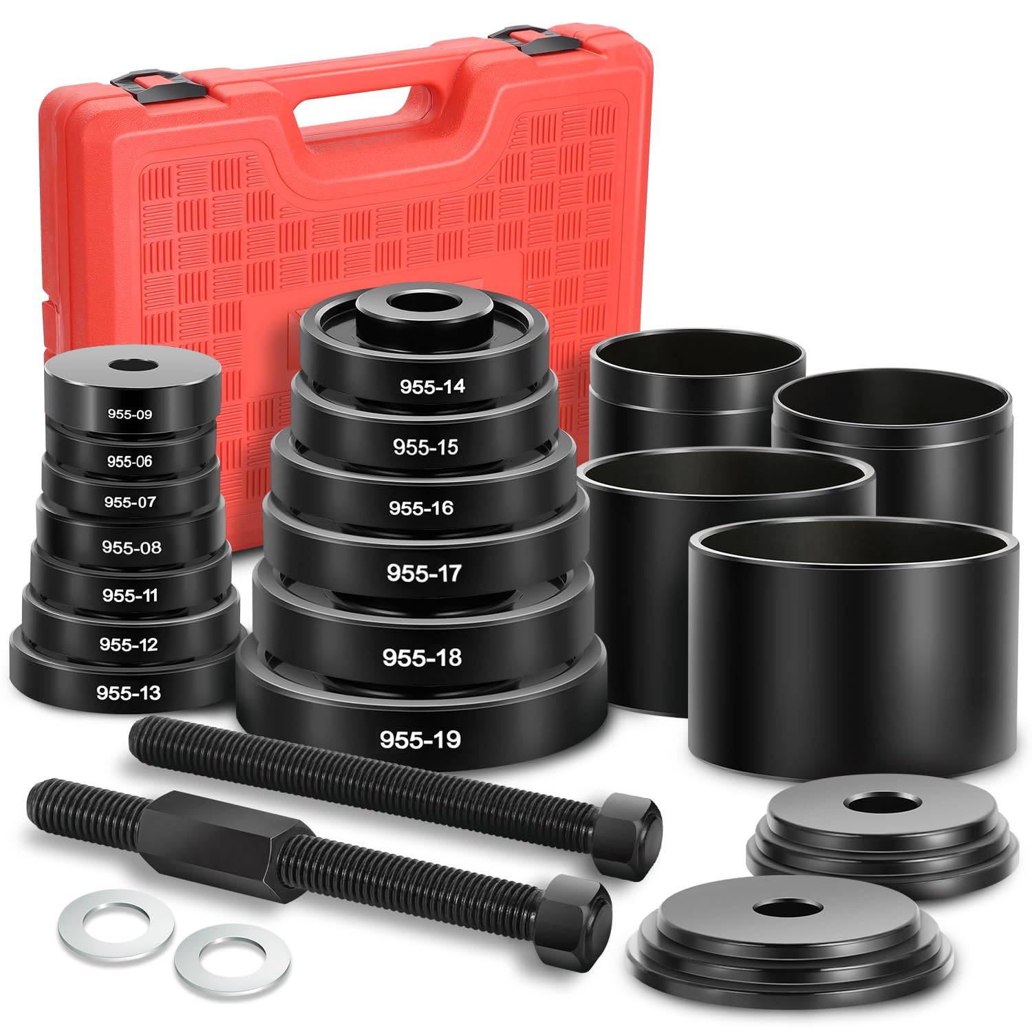 DNA Motoring 24pc Front Wheel Bearing Press and Universal Bushing Removal Tool Kit