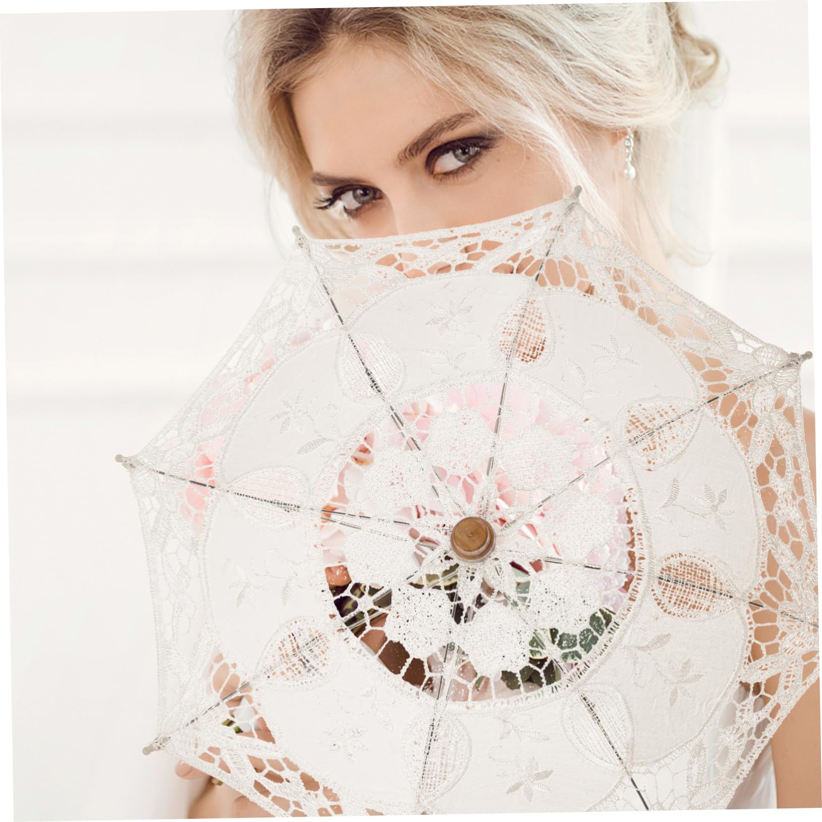 UPKOCH 3stücke Hochzeit Spitzen-regenschirm Eleganter Lace Parasol Aus Tragbarer Hochzeits-schirm Für Braut Und Fotografie Vintage Deko Für Tanzveranstaltungen Und Feiern