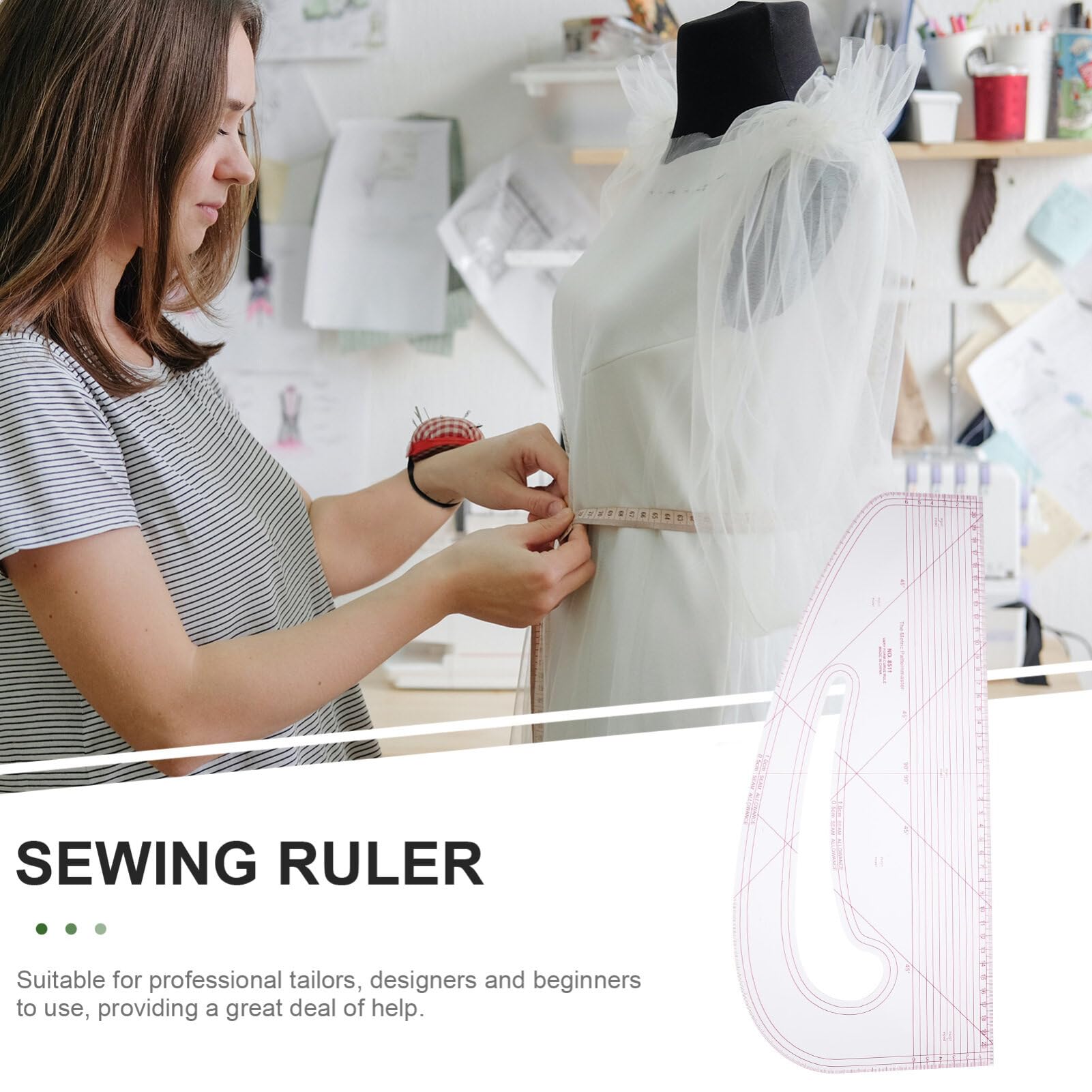 DOITOOL Regla de marcado de patrones de costura, regla de diseño de moda, regla de marcado de ropa, regla de curva para hacer patrones