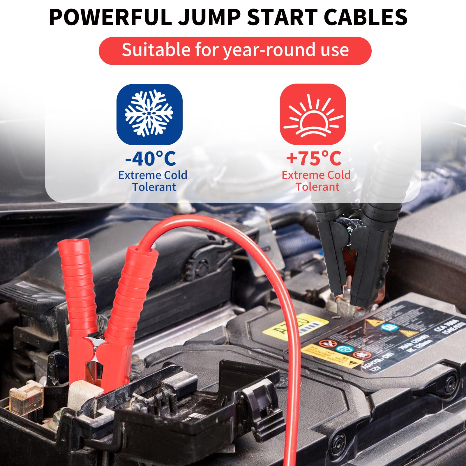 SWAWIS Pinzas Bateria Coche 4m 30mm² 1500A 12 V/24 V Pinzas Coche Cables de Puente para Baterías de Camiones Automóviles y Motocicletas con Bolsa de Almacenamiento