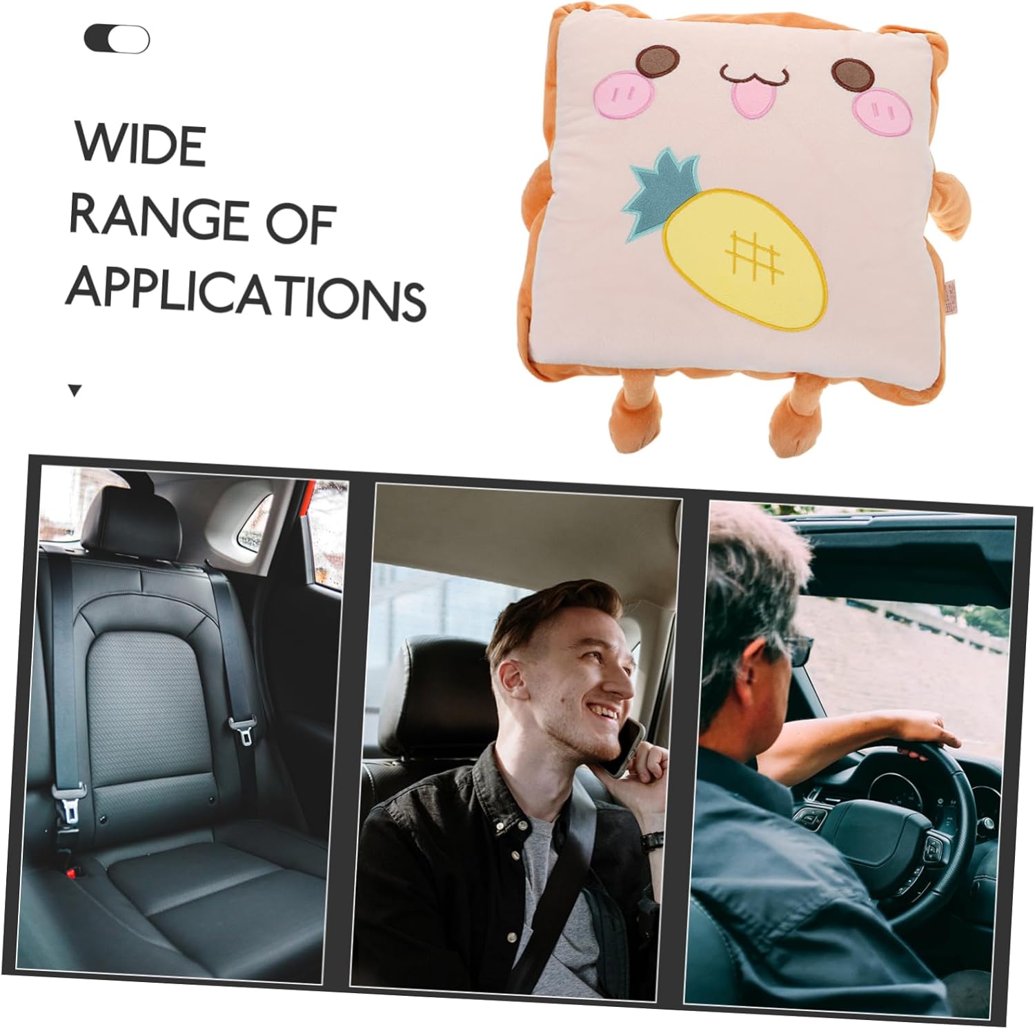 STOBAZA 1.5m Bread Plush Pillow Car Seat Pillow Lumbar Support for Boys and Girls Office Couch Travel