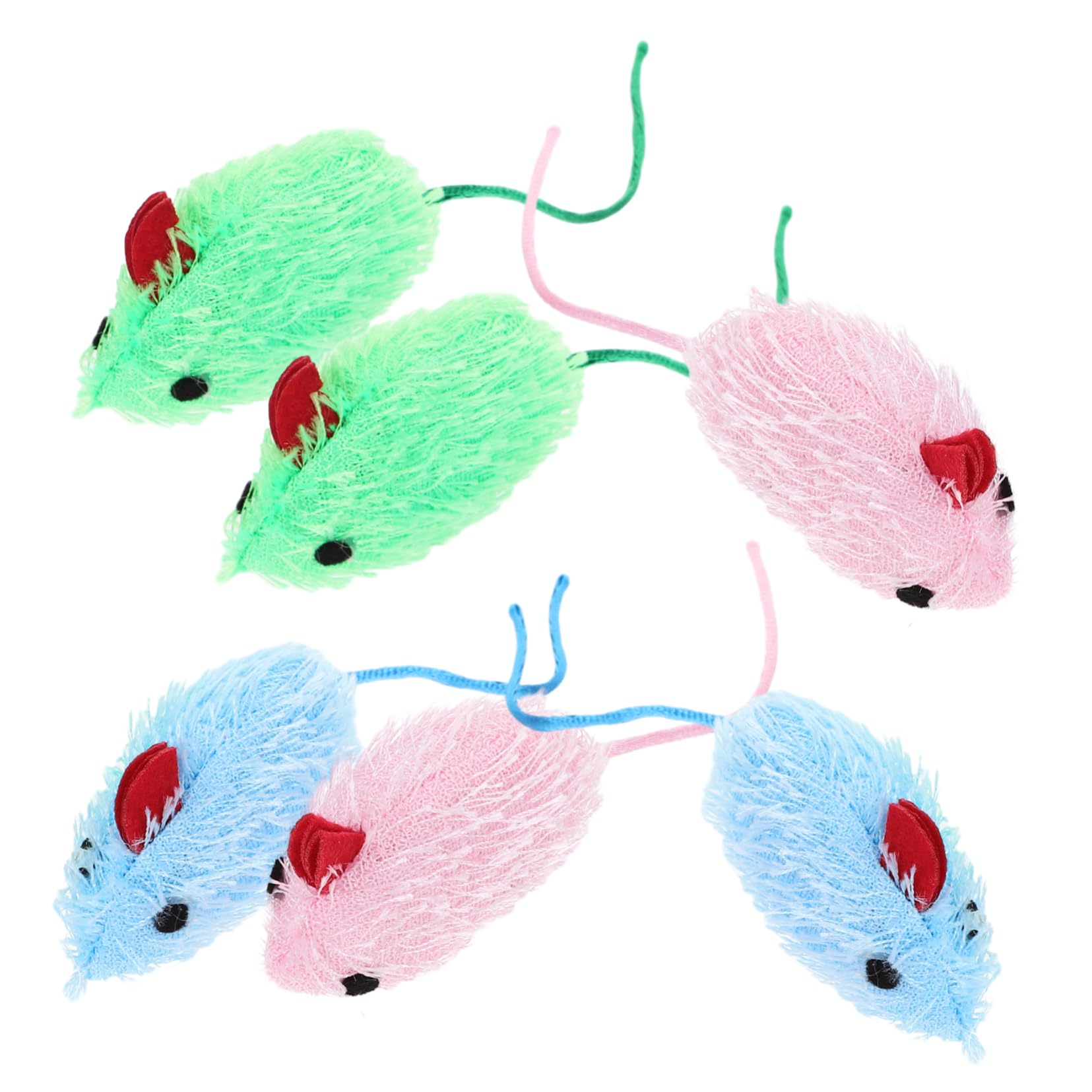 VICASKY 6Pcs Interactive Plush Cat Mouse Soft Chew for Indoor Cats Funny Plaything to Stimulate Instincts and Encourage Exercise for Independent Play and Reducing Loneliness
