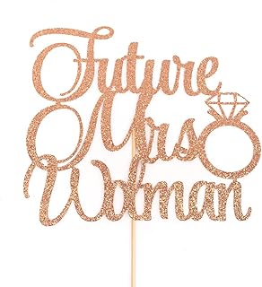 Atelier Elegance ANY NAME Future Mrs Cake Topper, Bridal Shower Cake Topper, Engagement