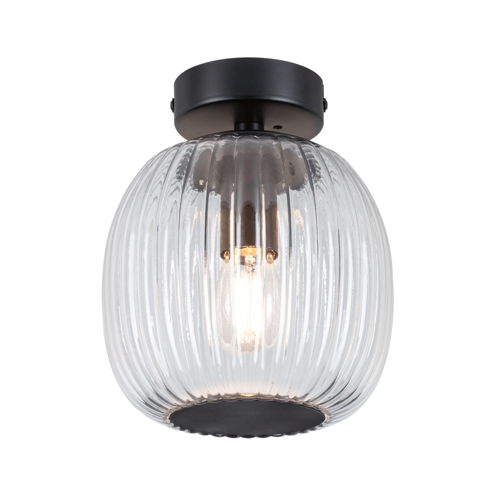 Paulmann 71145 Selection Bathroom Deckenleuchte Ruya IP44 E14 230V max. 20W Glas, Schwarz matt Wand-/Deckenleuchte, Badbeleuchtung