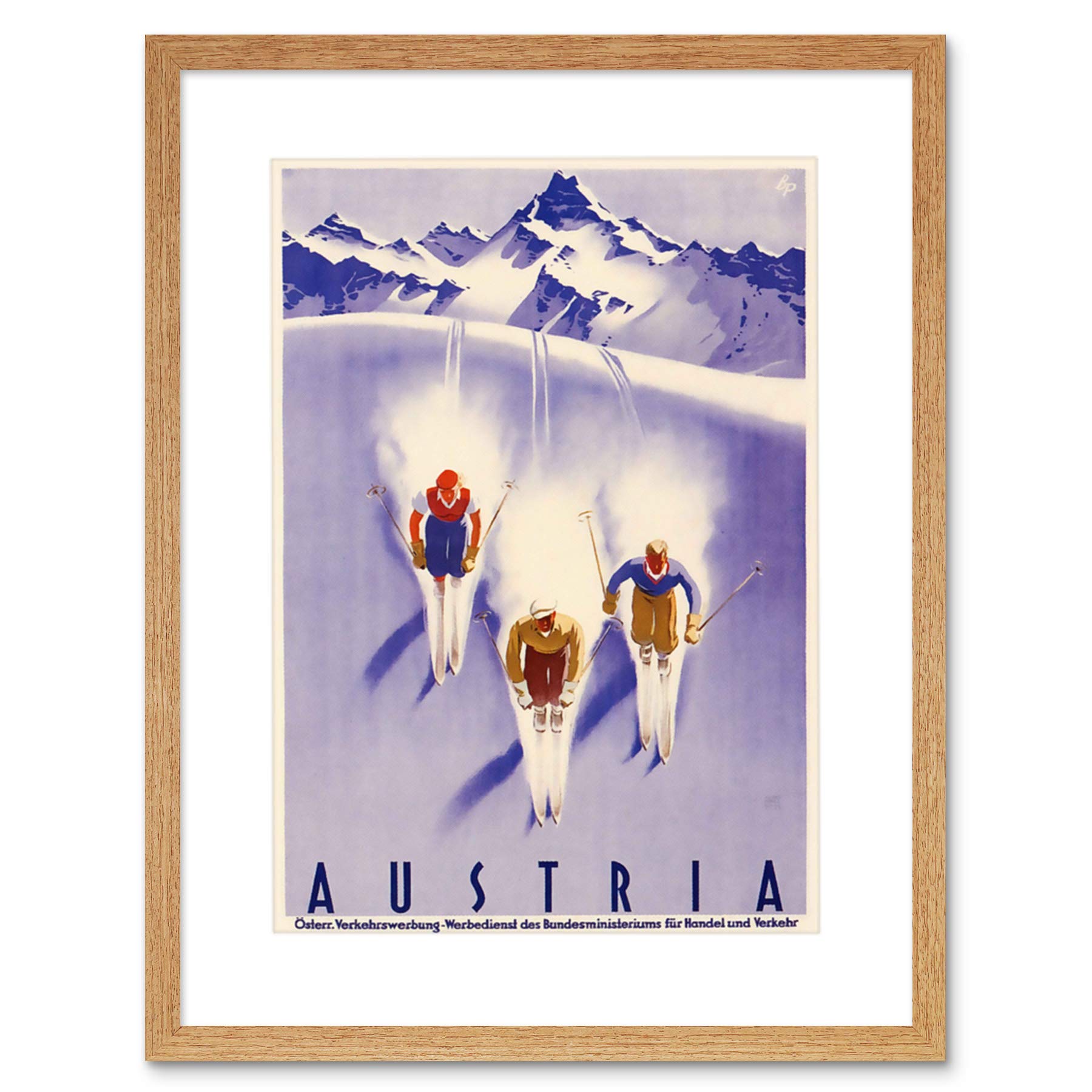 Wee Blue Coo Travel Tourism Winter Sport Austria Ski Snow Alps Framed Print Picture F12X1472
