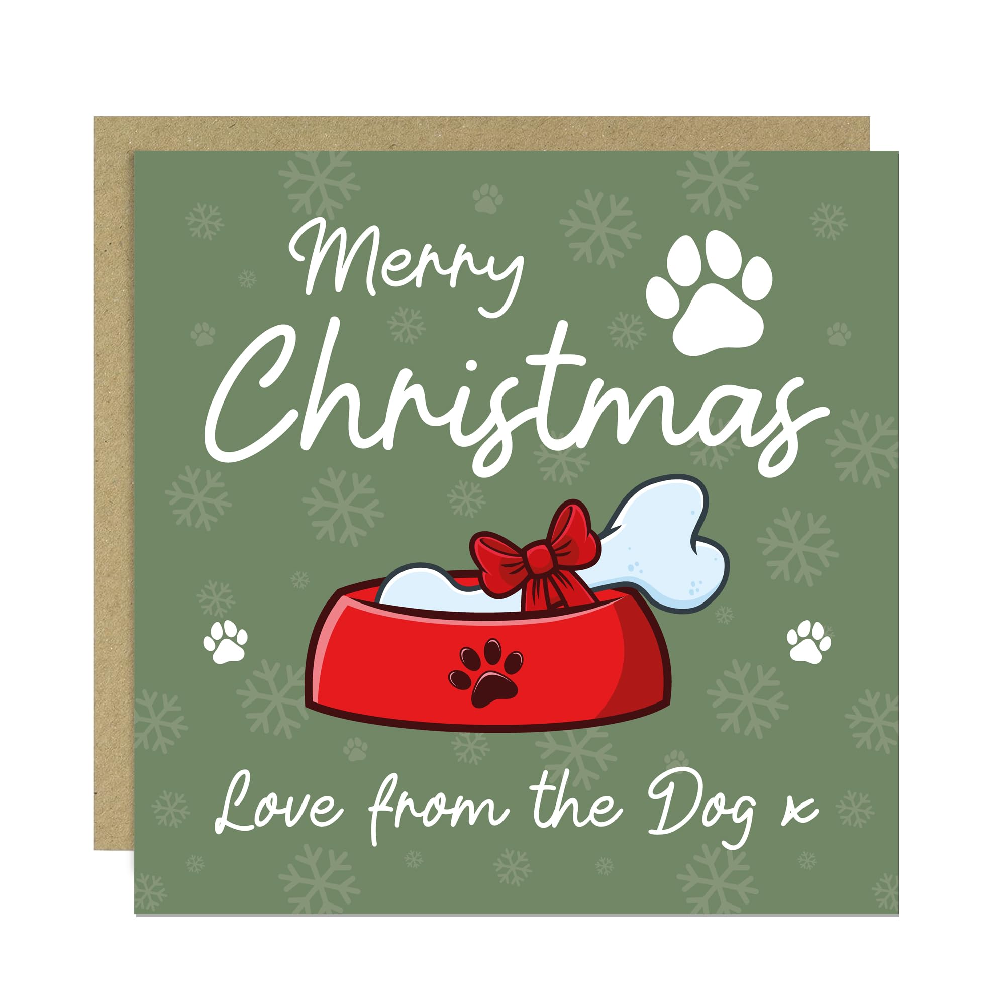 RED OCEAN Funny Merry Christmas Card From The Dog Greetings Card With Envelope Joke Christmas From Dog Puppy Owner Mum Dad Cards