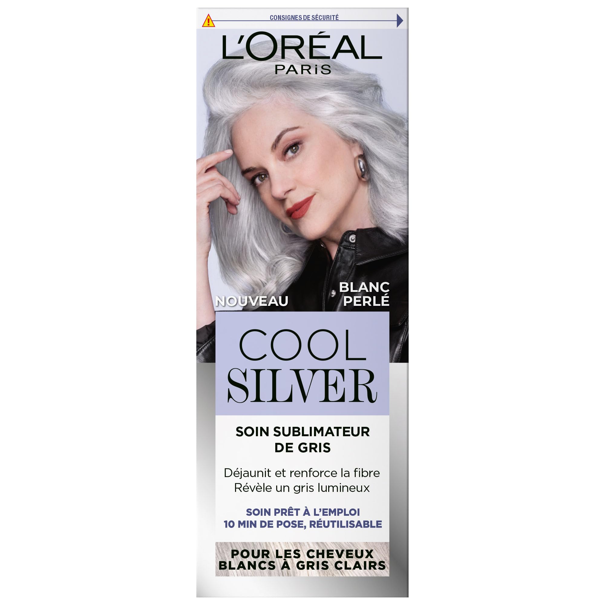 L'Oréal Paris - Grauverbesserende Pflege – entgilbt & stärkt die Haarfaser – weißes bis hellgraues Haar – neutralisiert unerwünschte Reflexe – Cool Silver – Farbe: Perlweiß