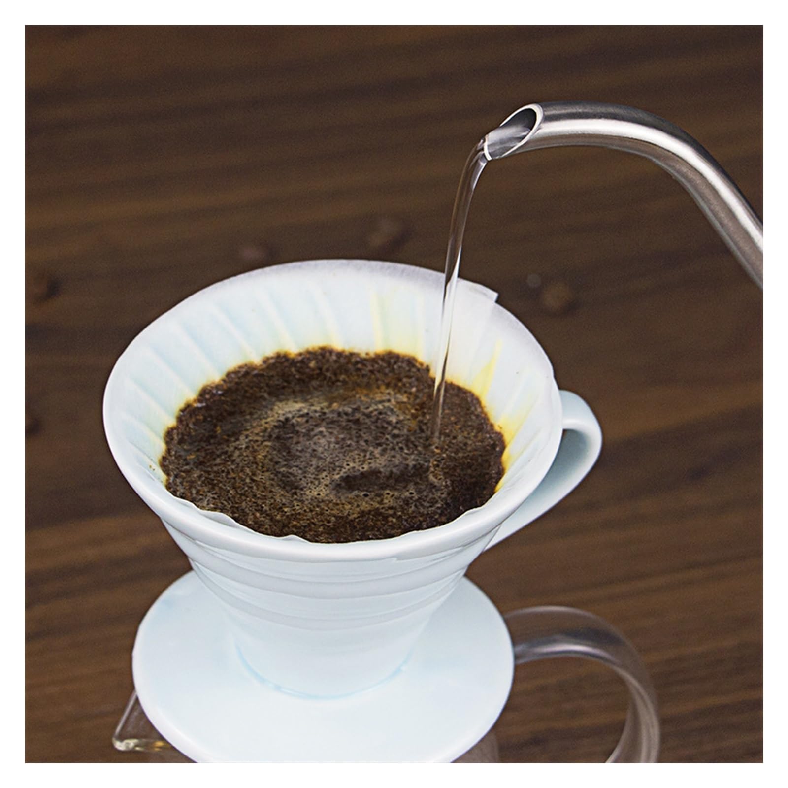 400 unidades de papel de filtro de café V01/V02 de alta eficiencia for cafeteras de goteo manual y cafeteras americanas.(400pcs WHITE,V02(2-4 servings))