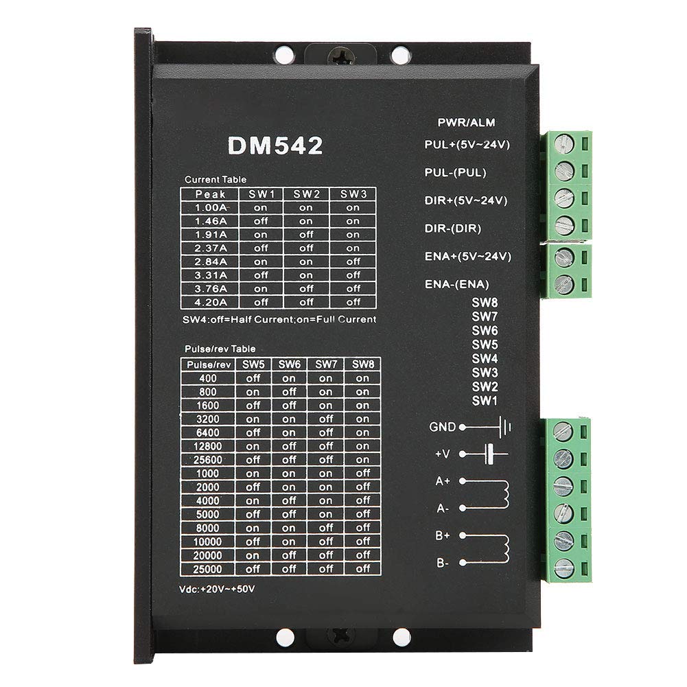 Sterownik krokowy, 2-fazowy sterownik silnika krokowego DM542 DC 18-48V 57/86 Sterownik silnika krokowego Szczytowy sterownik silnika 4,2A