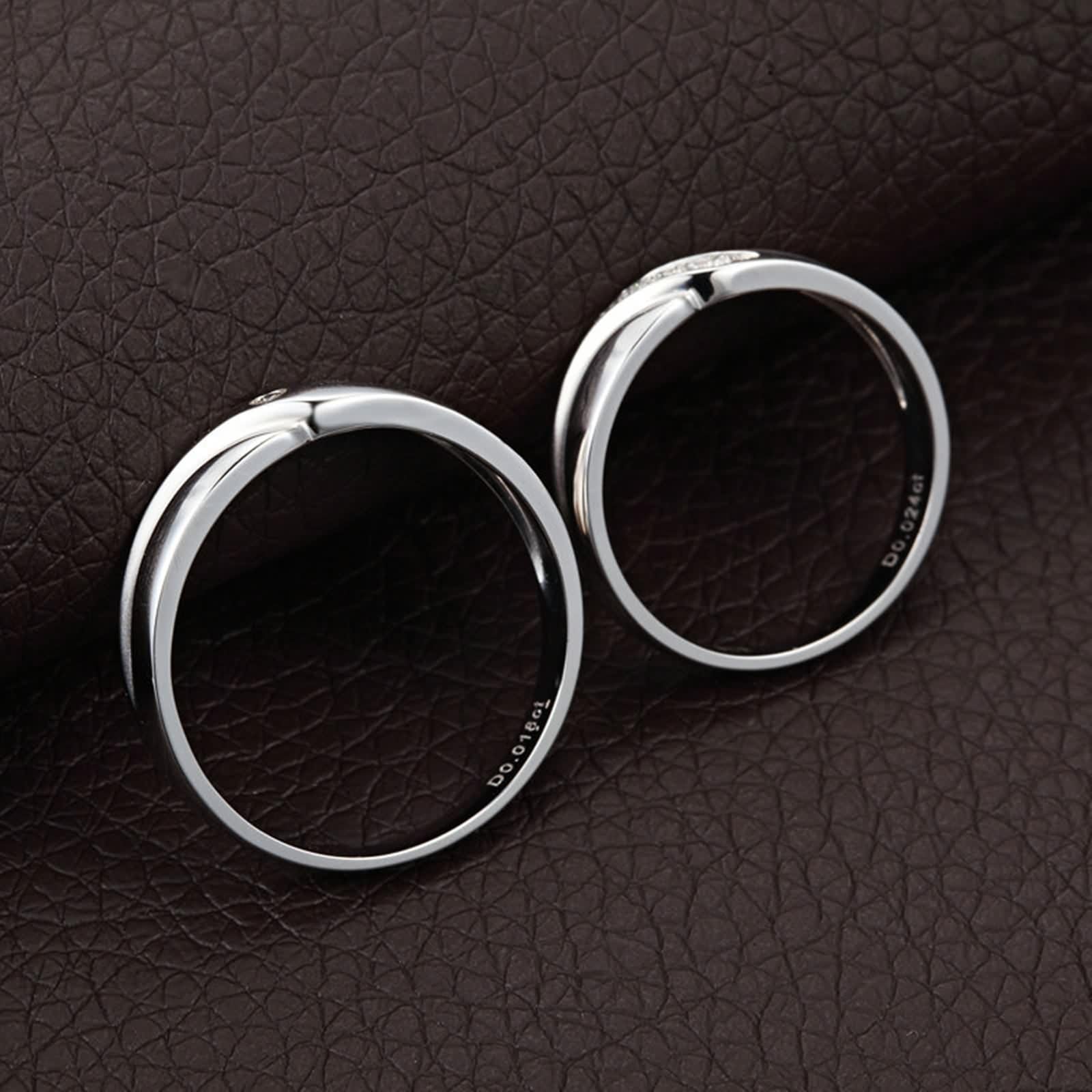 Anillo de Compromiso Diamante, Anillos Mujer Bisuteria Plata Raya Platino/Oro Blanco de 18 K para Unisexo Por Promesa de Boda