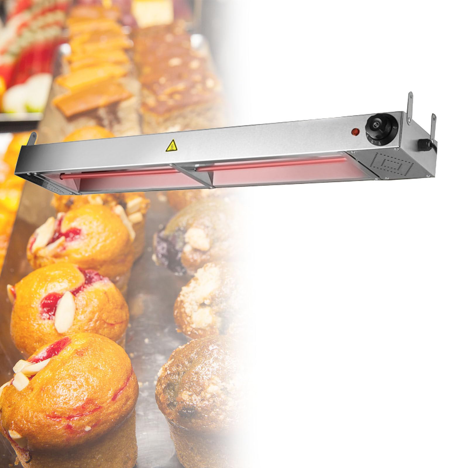 Lámpara de Calentamiento de Alimentos, Suspensión Calentador de Alimentos Buffet Lampara, Acero Inoxidable Lámpara Calentadora para Mantener la Comida Caliente,150cm
