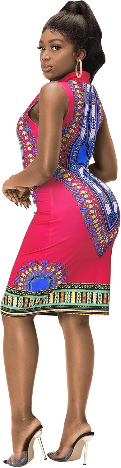 Womens African Attir Bohemian Dashiki Traditional Tribal Vintage Ethnic Midi Dresses - Image 5