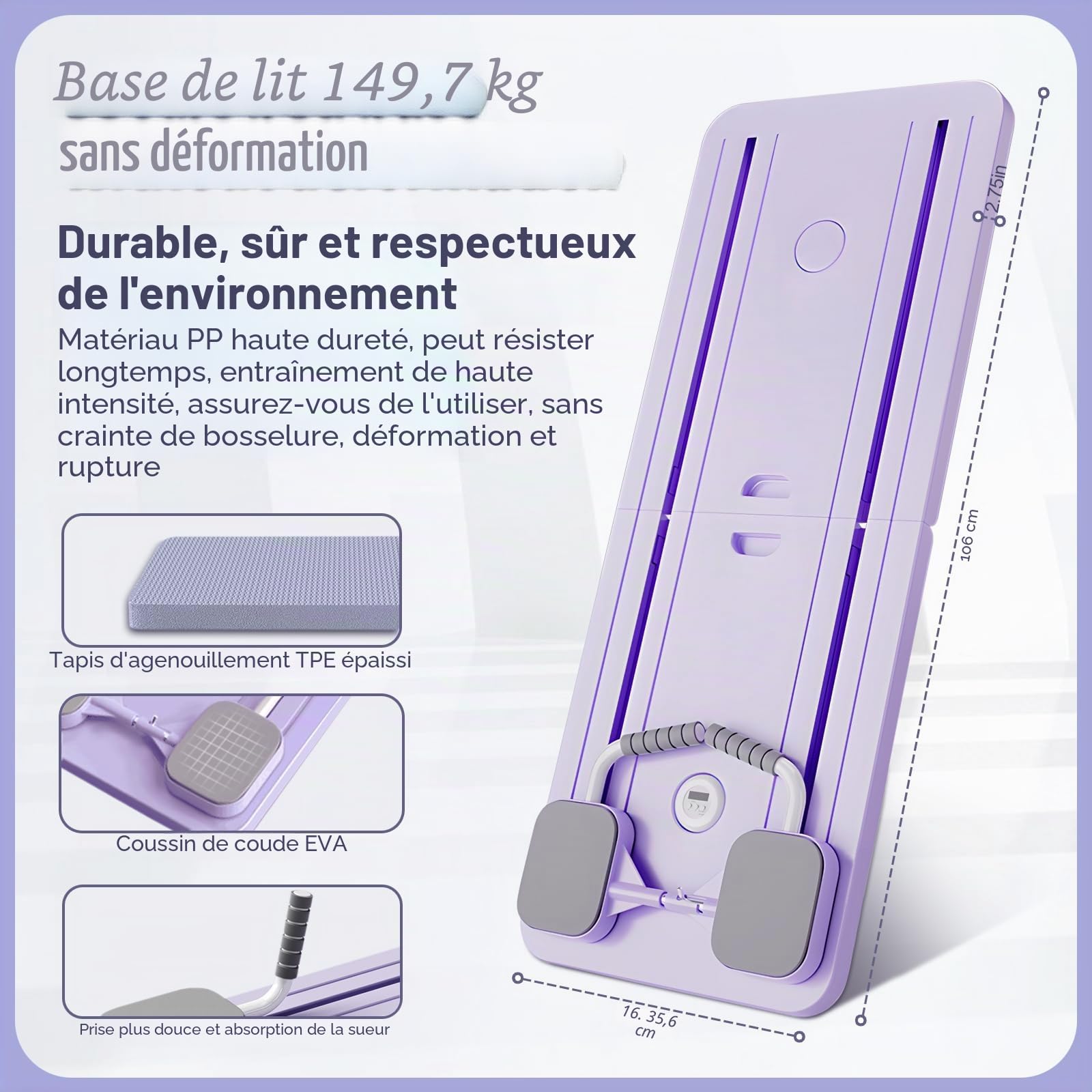 Planche de pilates, machine de réformateur de pilates multifonctionnelle, pour la maison, planche abdominale à rebond automatique, planche d'entraînement pour tout le corps