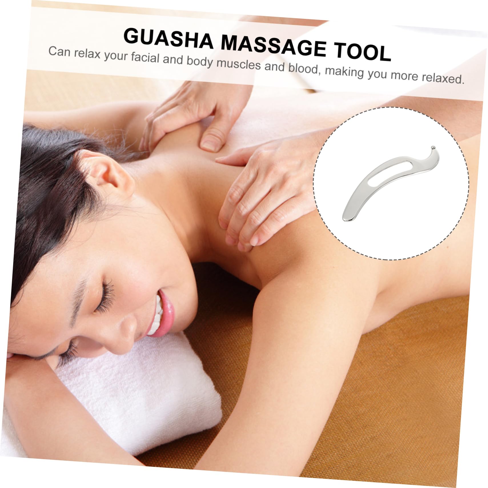 Ipetboom Tabla de Masaje Gua Sha para Músculos, Herramienta de Relajación Acero Inoxidable
