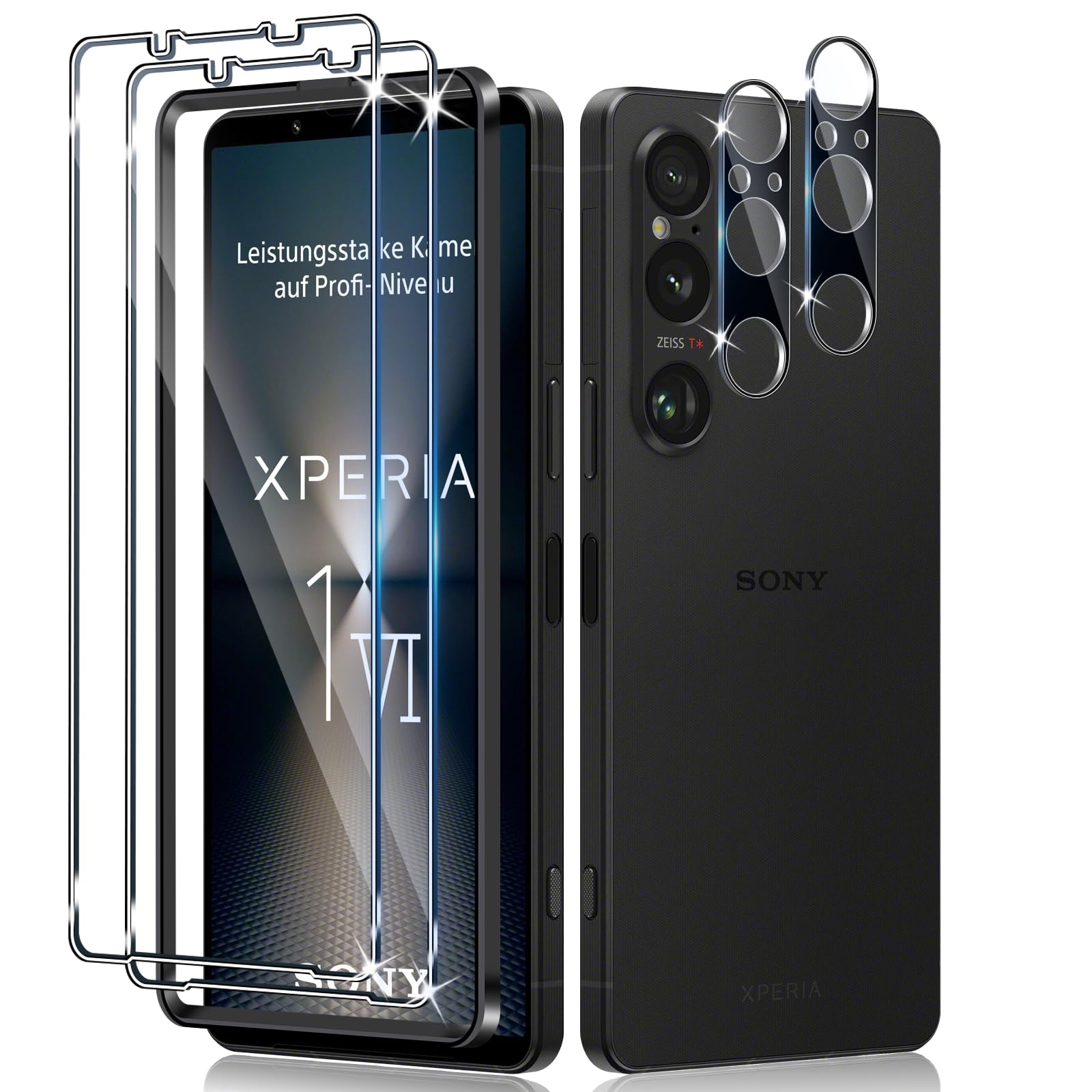 Lot De Protections Écran En Verre Trempé 9H Pour Sony Xperia 1 II - Film Transparent - Neuf