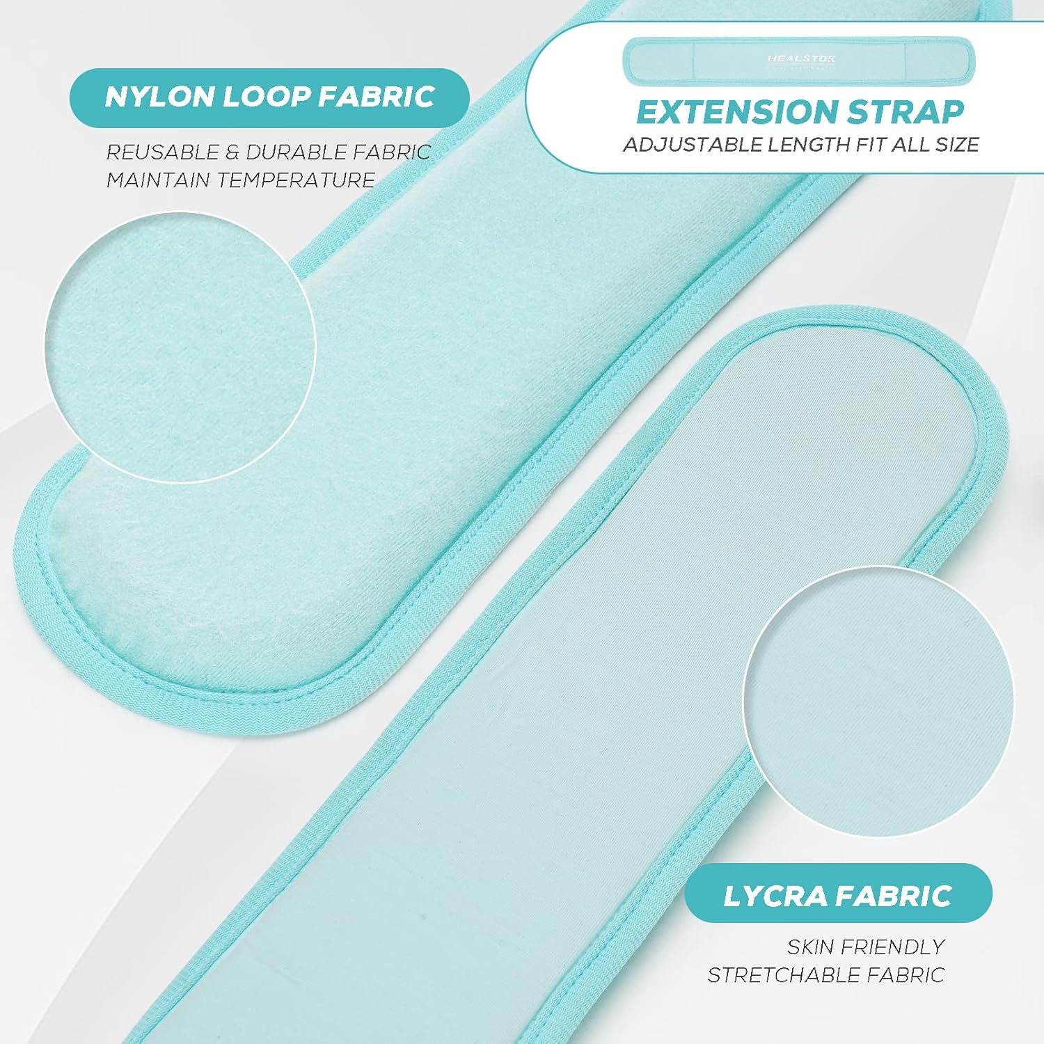 Neck Ice Pack Wrap,Cervical Ice Pack,Cold Compress Ice Packs for Injuries Reusable Cold & Hot Therapy Adjustable Flexible Gel Migraine Ice Head Wrap for Neck Pressure (Iceblue)