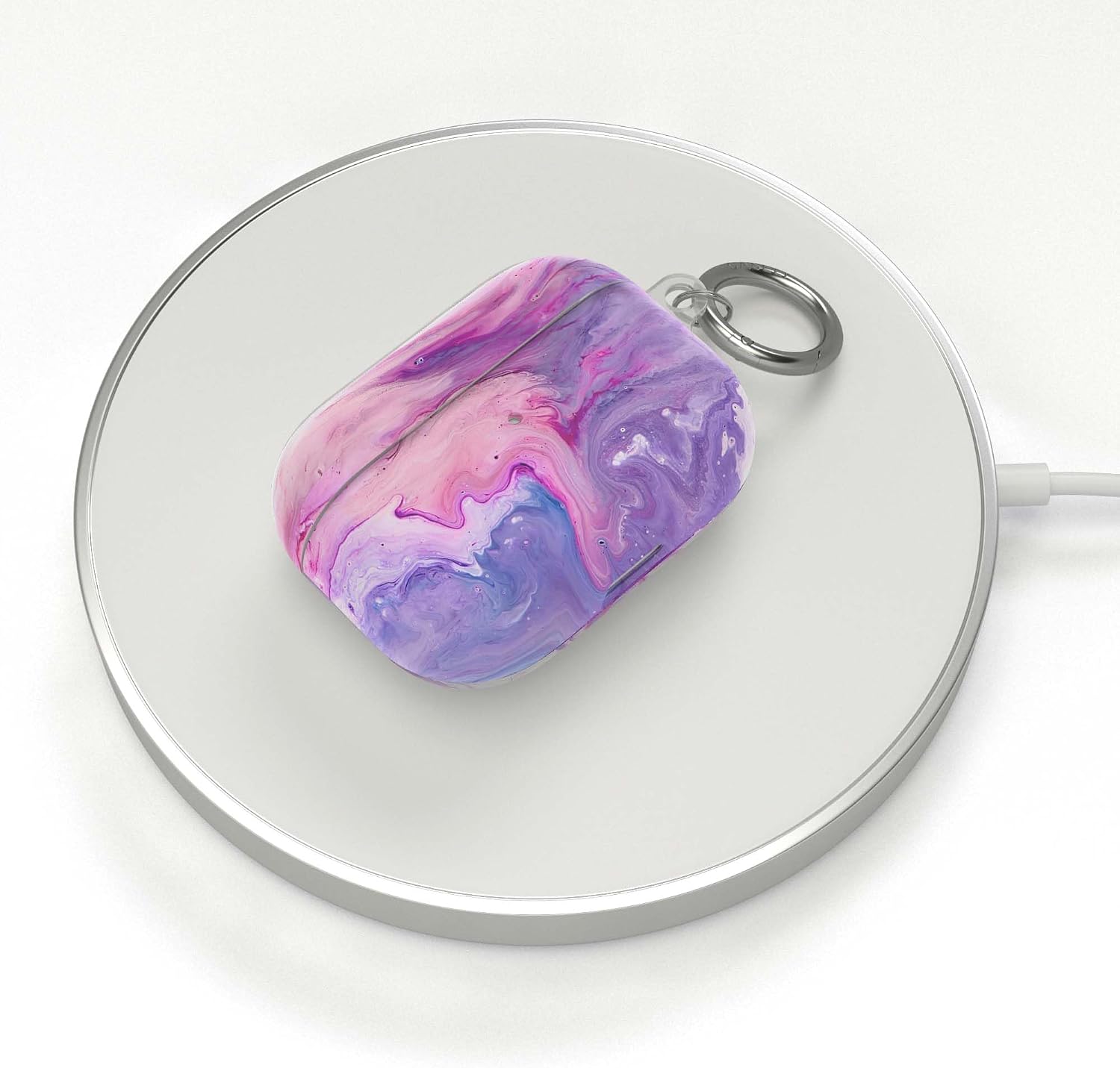 Casely Case Compatible with AirPods Pro 1 | Tie Dying Over You Purple Marble AirPods Case
