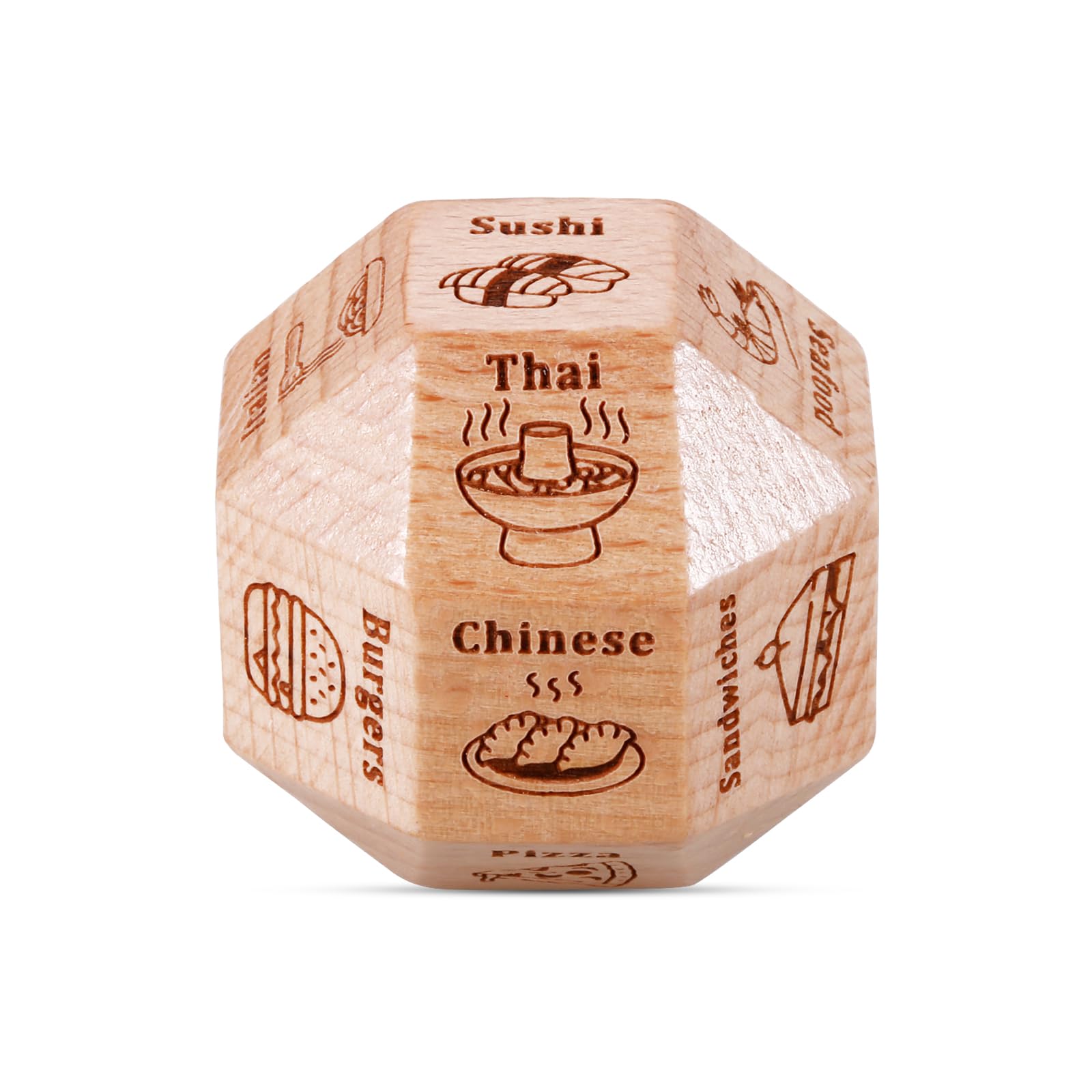 Wooden Food Decision Dices for Women Men - Wife Mothers Day Anniversary Birthday Gifts for Boyfriend Girlfriend Funny Date Night Dice, Dinner Decider Dice for Him Her Anniversary for Husband Wife
